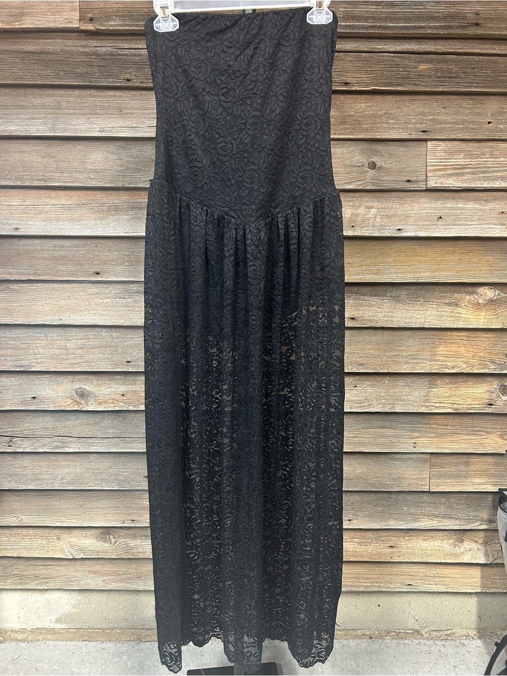 Show Me Your MuMu Black Strapless Lace Maxi Dress